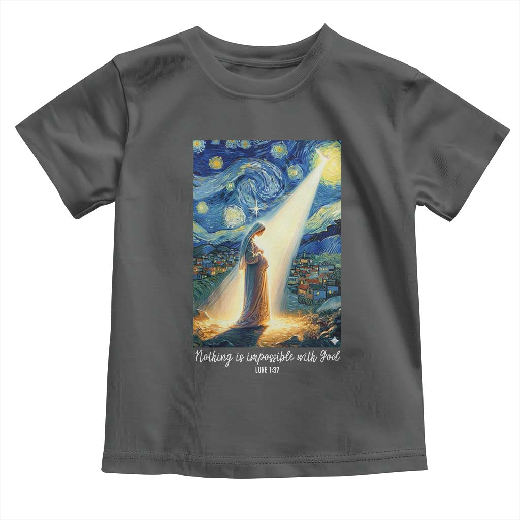 Virgin Mary Starry Night Toddler T Shirt Luke 2:11 Christian Faith - Wonder Print Shop