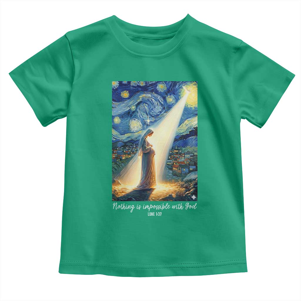 Virgin Mary Starry Night Toddler T Shirt Luke 2:11 Christian Faith - Wonder Print Shop