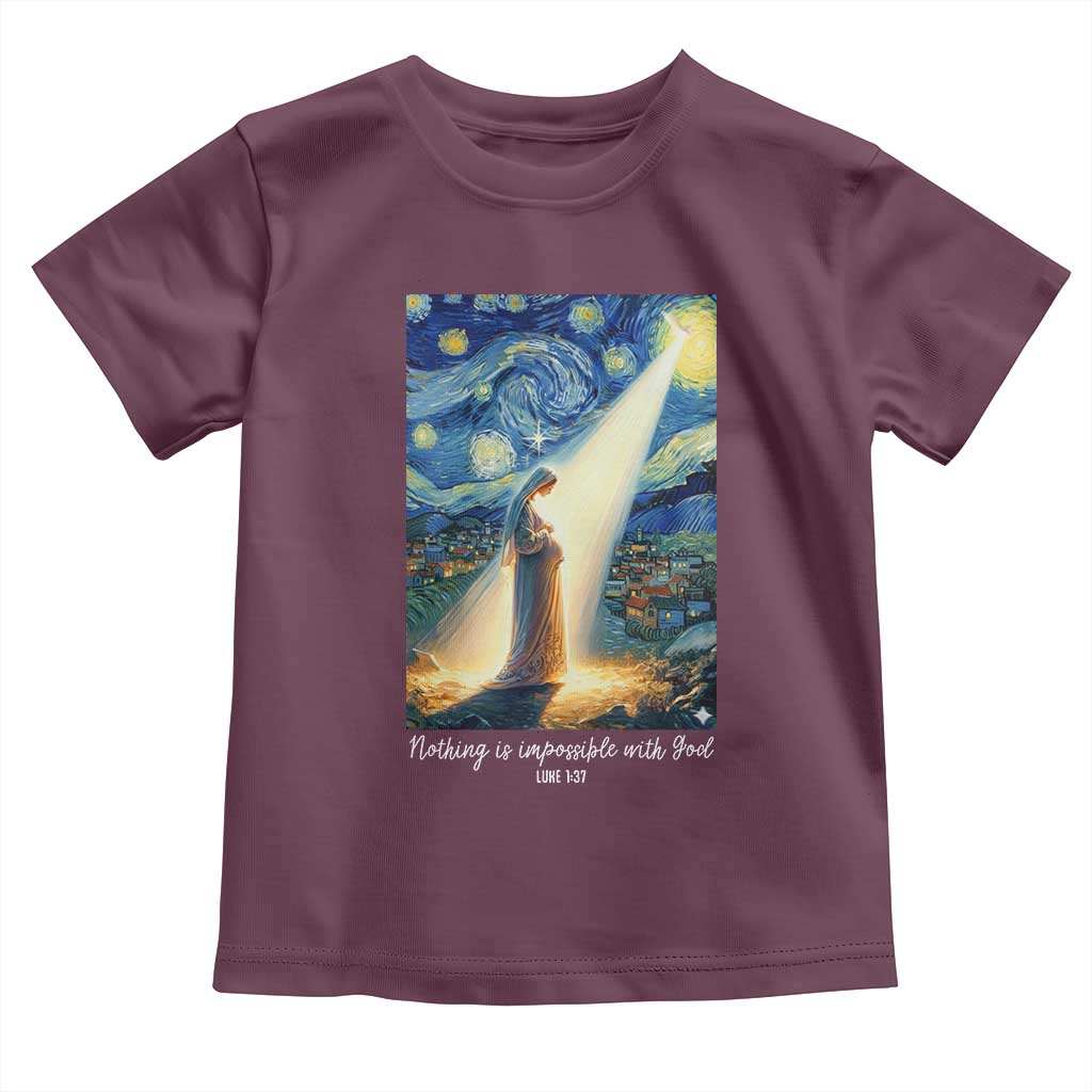 Virgin Mary Starry Night Toddler T Shirt Luke 2:11 Christian Faith - Wonder Print Shop