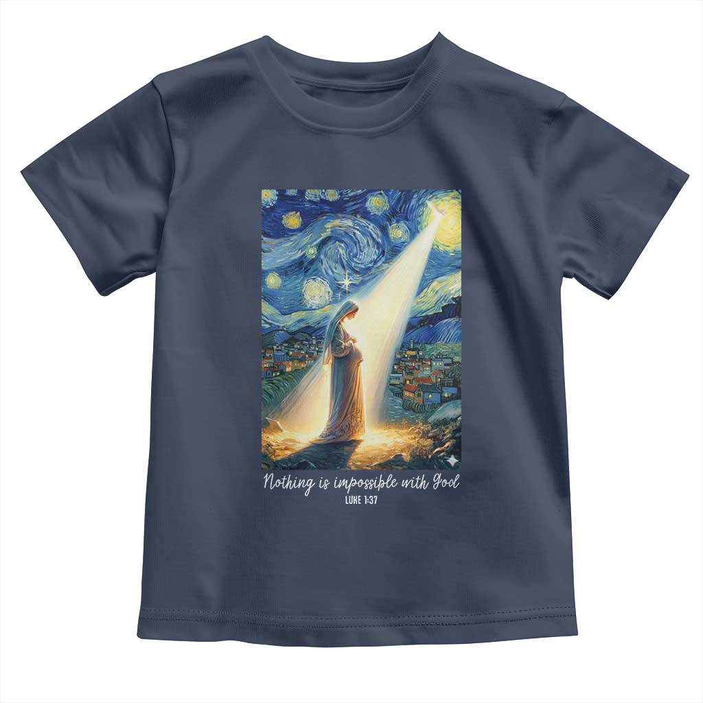 Virgin Mary Starry Night Toddler T Shirt Luke 2:11 Christian Faith - Wonder Print Shop