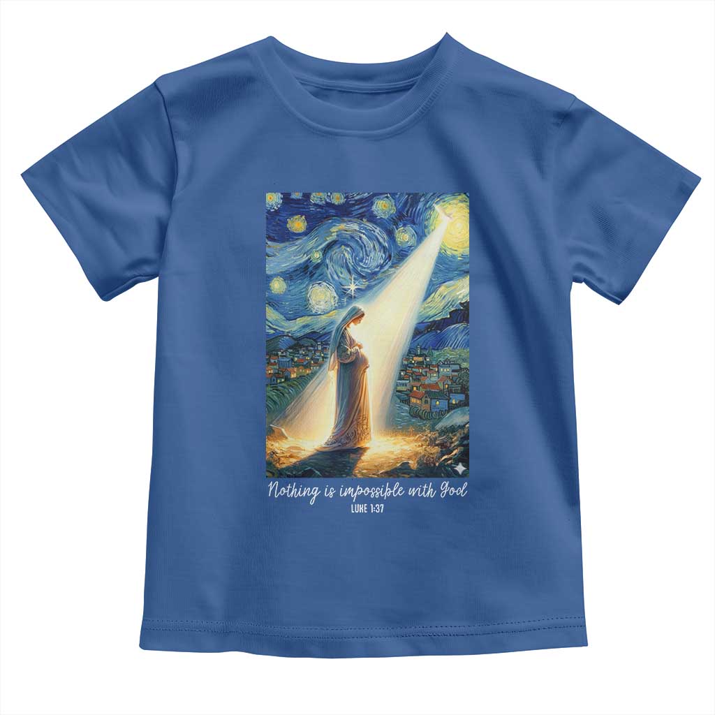 Virgin Mary Starry Night Toddler T Shirt Luke 2:11 Christian Faith - Wonder Print Shop