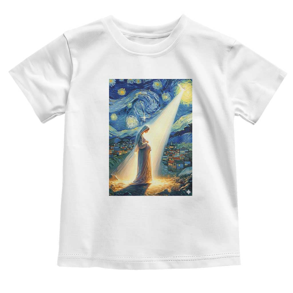 Virgin Mary Starry Night Toddler T Shirt Luke 2:11 Christian Faith - Wonder Print Shop