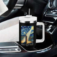 Virgin Mary Starry Night Tumbler With Handle Luke 2:11 Christian Faith - Wonder Print Shop