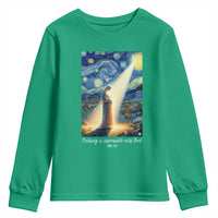 Virgin Mary Starry Night Youth Sweatshirt Luke 2:11 Christian Faith - Wonder Print Shop