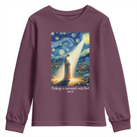 Virgin Mary Starry Night Youth Sweatshirt Luke 2:11 Christian Faith - Wonder Print Shop
