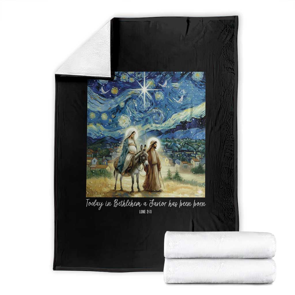 Bethlehem Starry Night Throw Blanket Nativity Luke 2:11 Christian Christmas - Wonder Print Shop