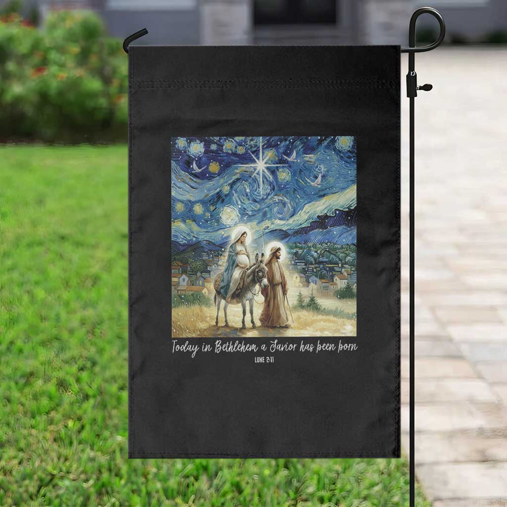 Bethlehem Starry Night Garden Flag Nativity Luke 2:11 Christian Christmas - Wonder Print Shop