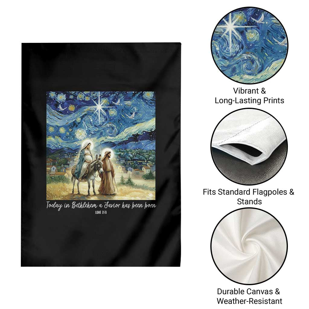 Bethlehem Starry Night Garden Flag Nativity Luke 2:11 Christian Christmas - Wonder Print Shop