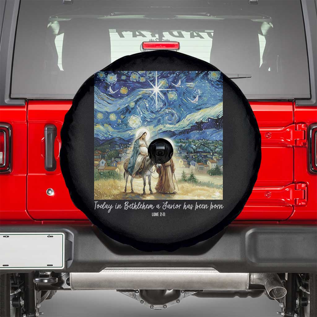 Bethlehem Starry Night Spare Tire Cover Nativity Luke 2:11 Christian Christmas - Wonder Print Shop