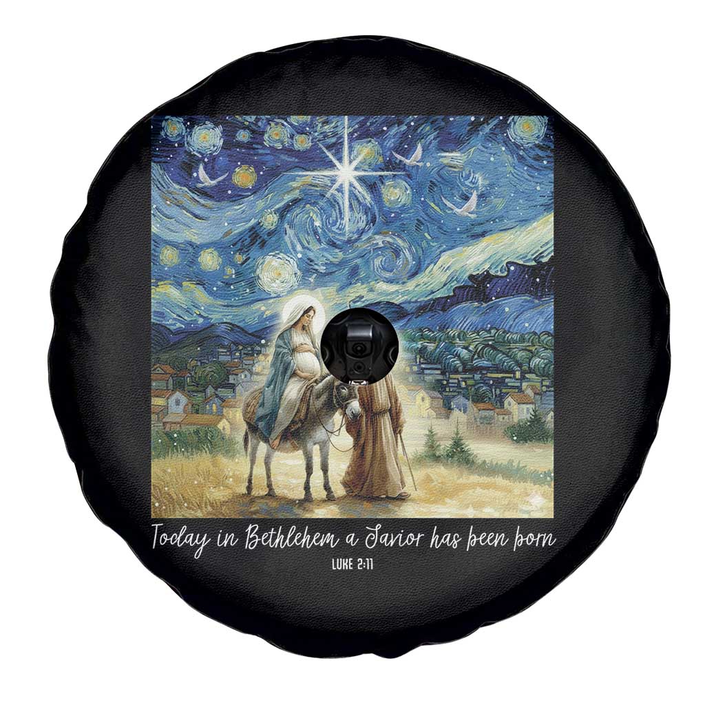 Bethlehem Starry Night Spare Tire Cover Nativity Luke 2:11 Christian Christmas - Wonder Print Shop