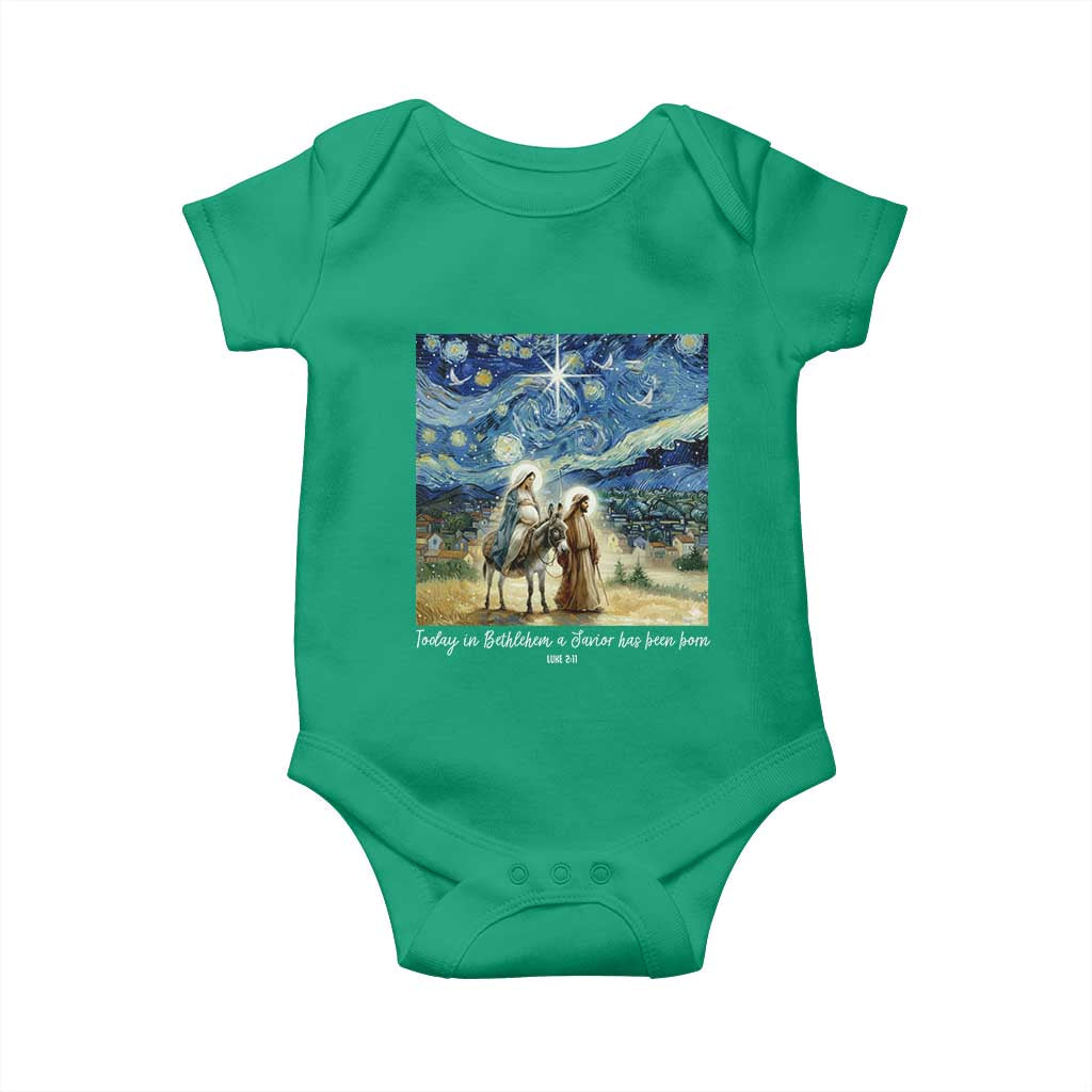 Bethlehem Starry Night Baby Onesie Nativity Luke 2:11 Christian Christmas - Wonder Print Shop