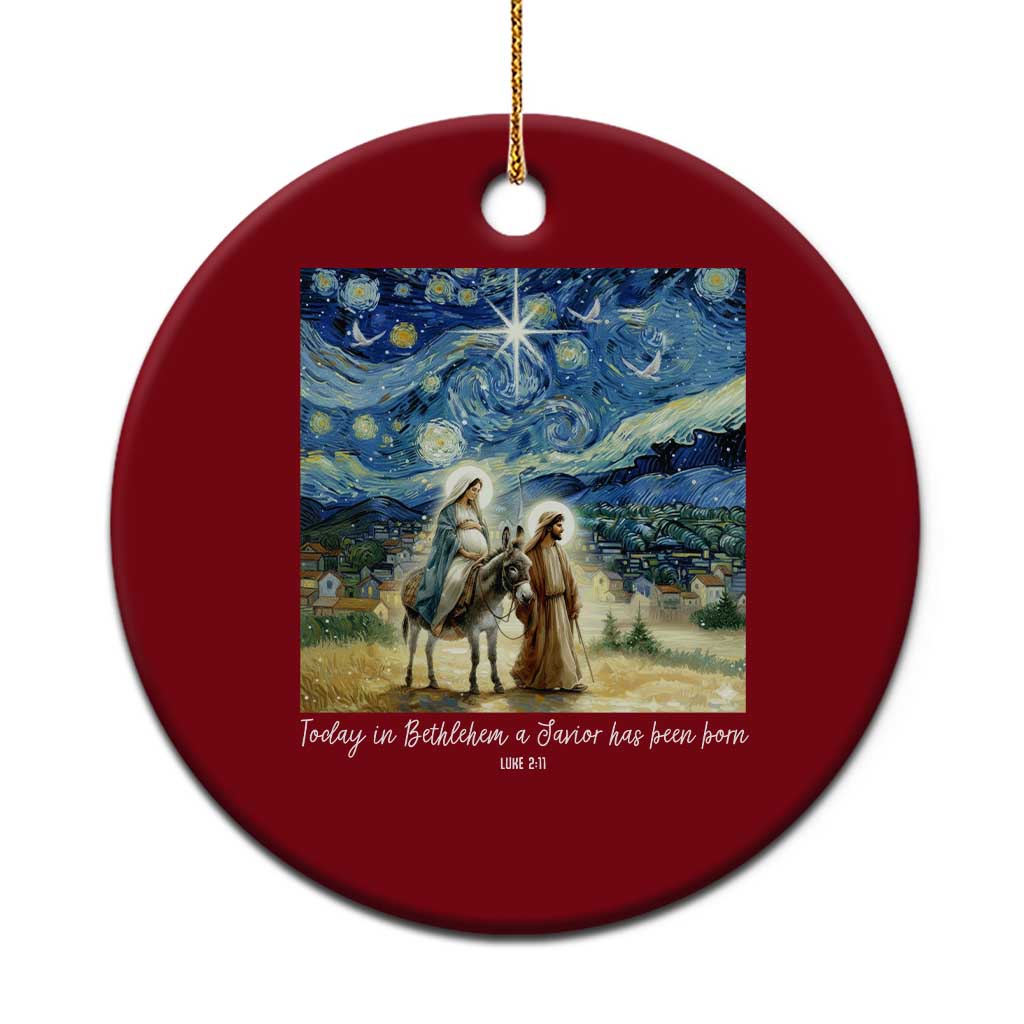 Bethlehem Starry Night Ceramic Ornament Nativity Luke 2:11 Christian Xmas - Wonder Print Shop