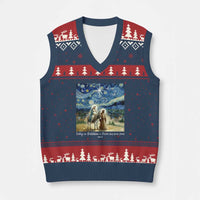 Bethlehem Starry Night V-Neck Knit Sweater Vest Nativity Luke 2:11 Christian Xmas - Wonder Print Shop