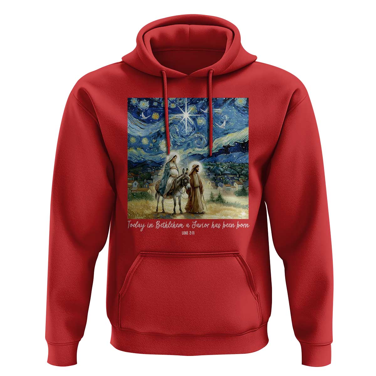Bethlehem Starry Night Hoodie Nativity Luke 2:11 Christian Christmas - Wonder Print Shop