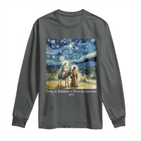 Bethlehem Starry Night Long Sleeve Shirt Nativity Luke 2:11 Christian Christmas - Wonder Print Shop