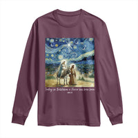 Bethlehem Starry Night Long Sleeve Shirt Nativity Luke 2:11 Christian Christmas - Wonder Print Shop