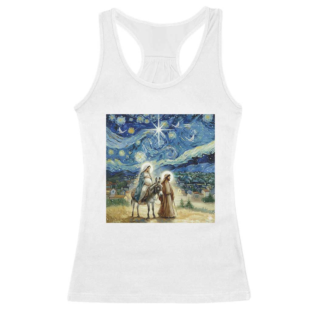 Bethlehem Starry Night Racerback Tank Top Nativity Luke 2:11 Christian Christmas - Wonder Print Shop