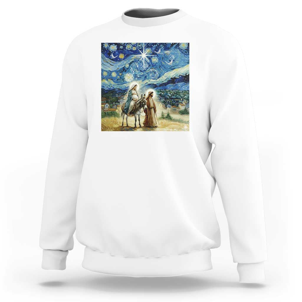 Bethlehem Starry Night Sweatshirt Nativity Luke 2:11 Christian Christmas - Wonder Print Shop