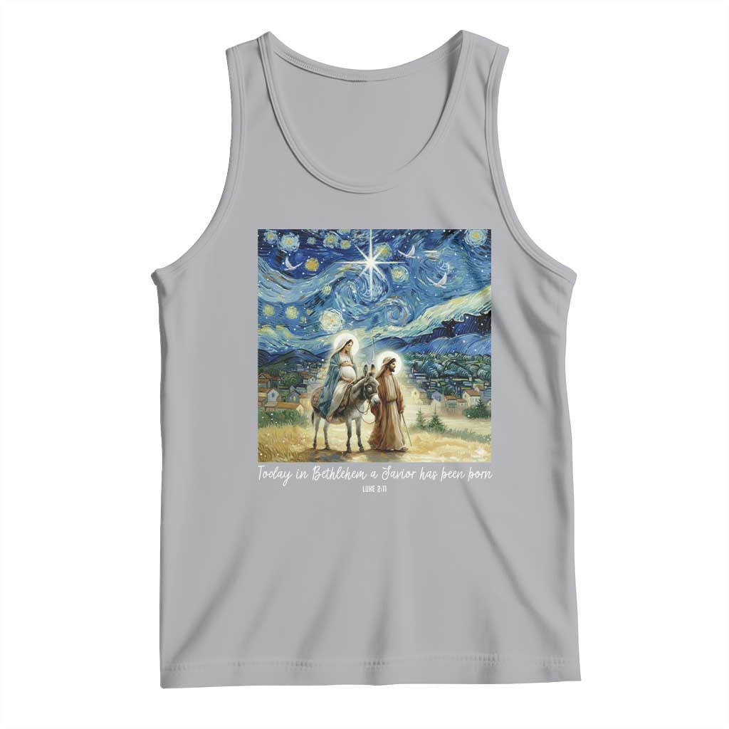 Bethlehem Starry Night Tank Top Nativity Luke 2:11 Christian Christmas - Wonder Print Shop