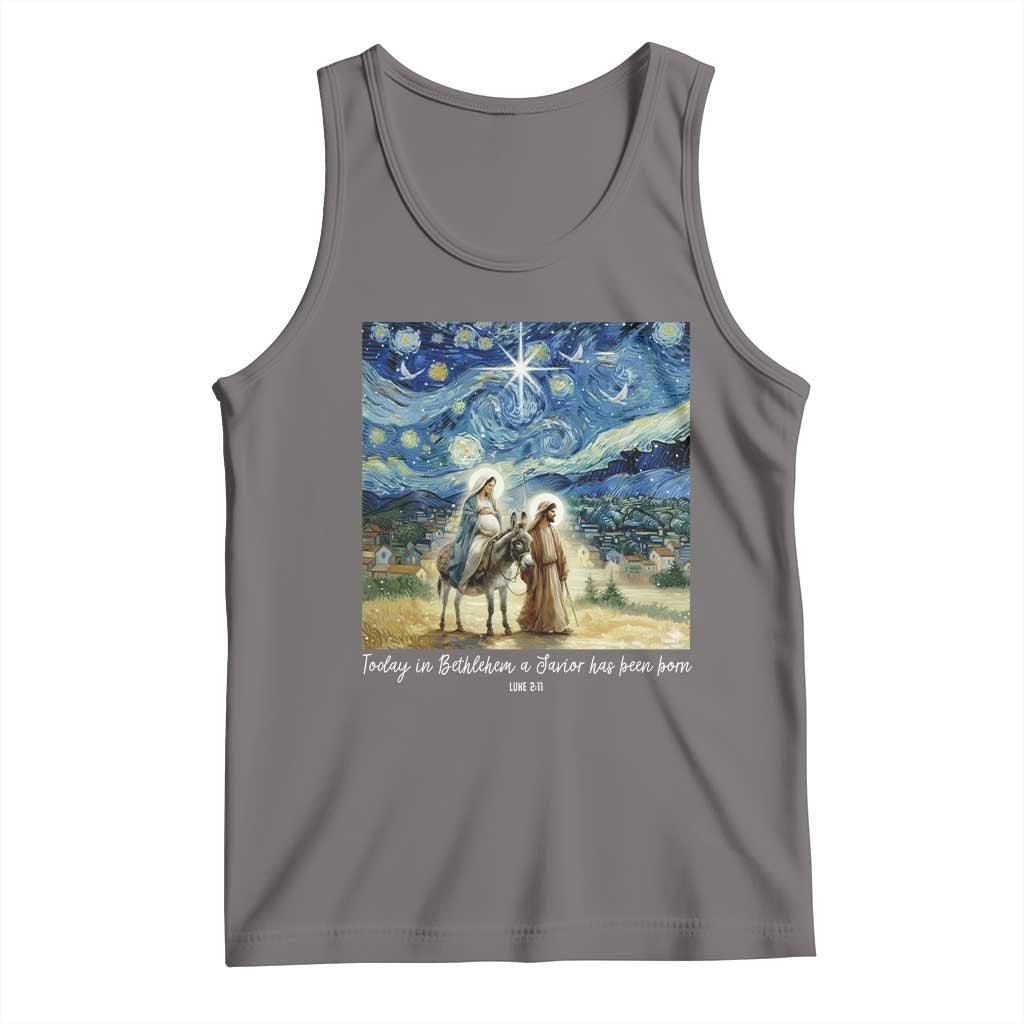 Bethlehem Starry Night Tank Top Nativity Luke 2:11 Christian Christmas - Wonder Print Shop