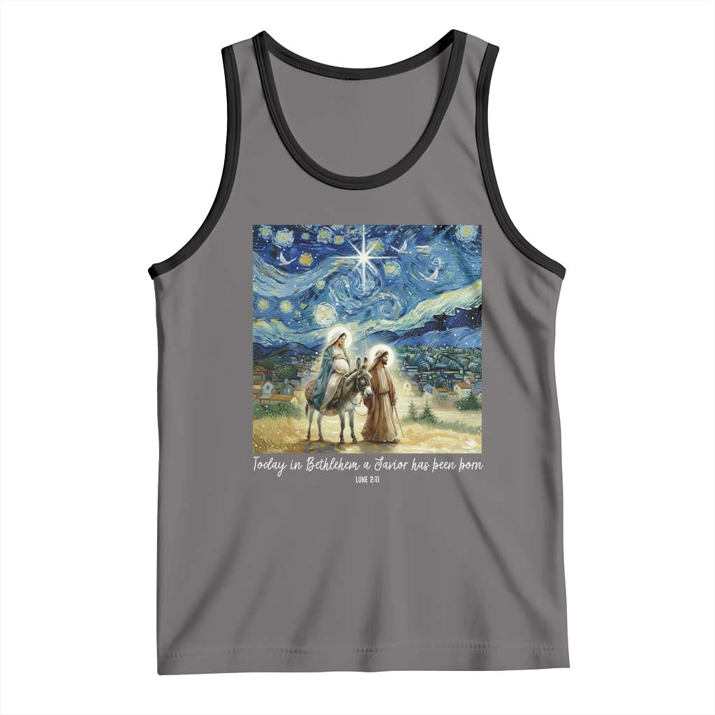 Bethlehem Starry Night Tank Top Nativity Luke 2:11 Christian Christmas - Wonder Print Shop