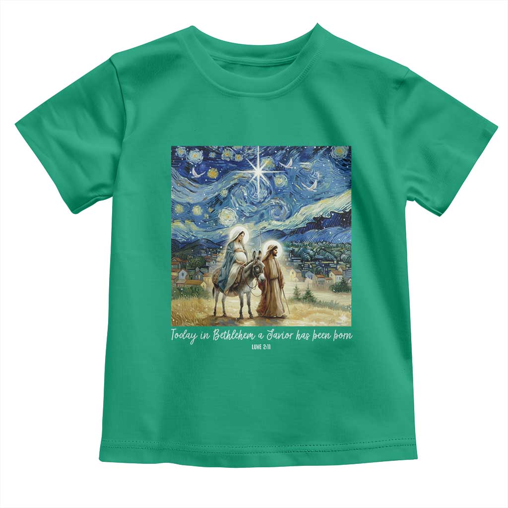 Bethlehem Starry Night Toddler T Shirt Nativity Luke 2:11 Christian Christmas - Wonder Print Shop