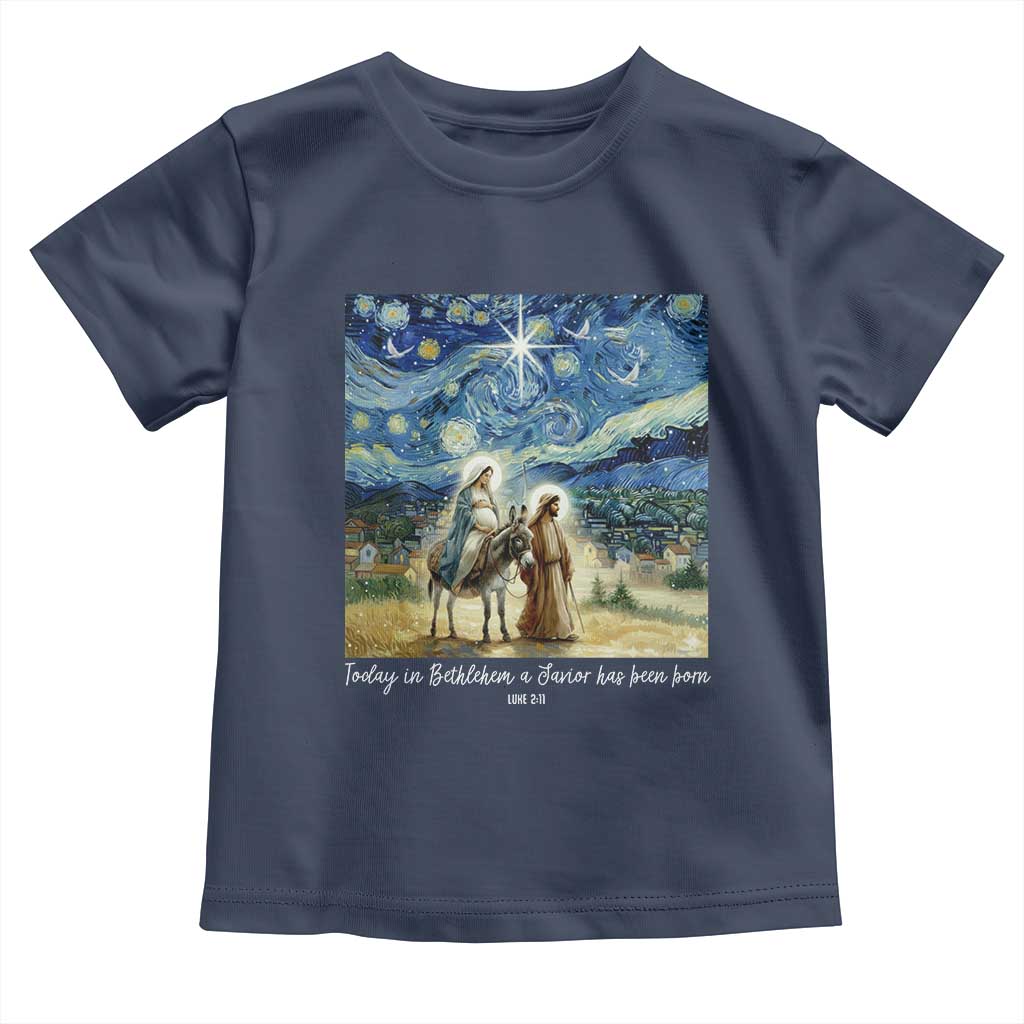 Bethlehem Starry Night Toddler T Shirt Nativity Luke 2:11 Christian Christmas - Wonder Print Shop