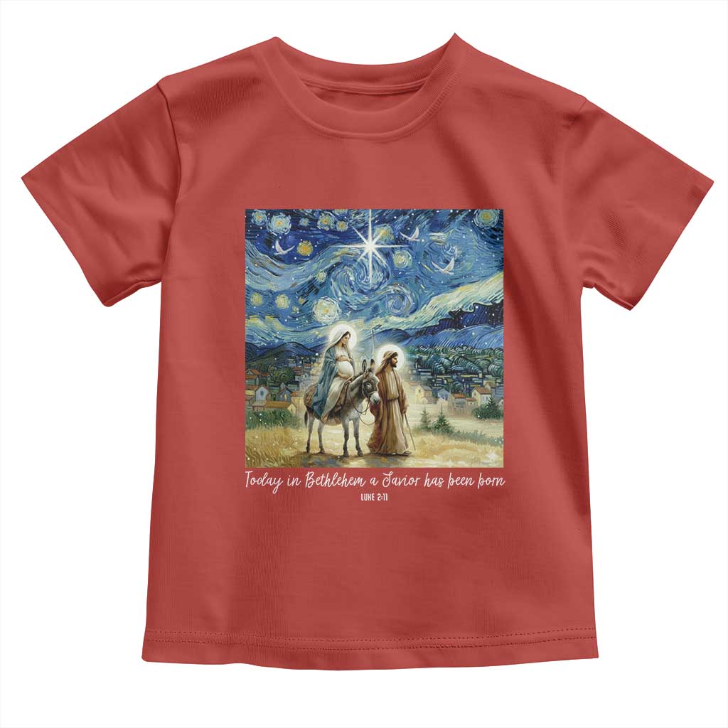 Bethlehem Starry Night Toddler T Shirt Nativity Luke 2:11 Christian Christmas - Wonder Print Shop