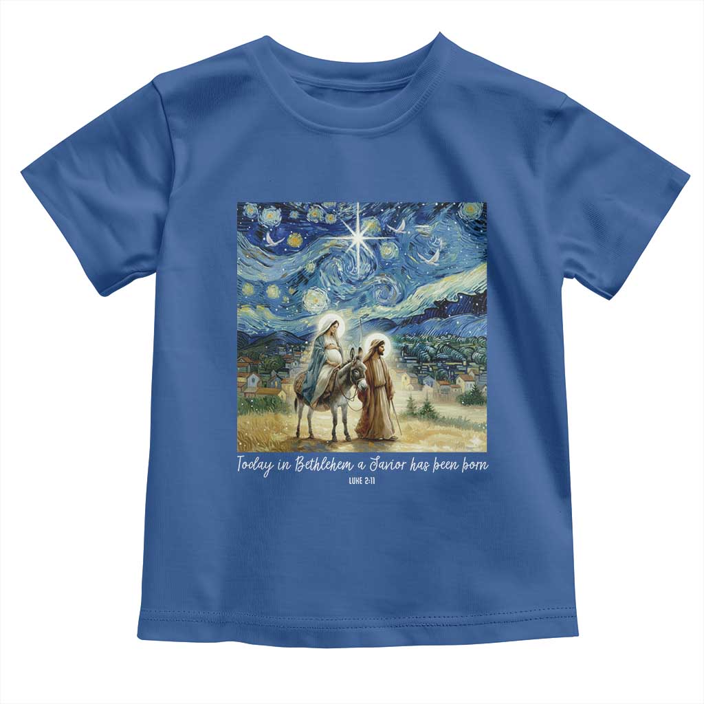 Bethlehem Starry Night Toddler T Shirt Nativity Luke 2:11 Christian Christmas - Wonder Print Shop