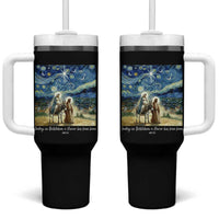 Bethlehem Starry Night Tumbler With Handle Nativity Luke 2:11 Christian Christmas - Wonder Print Shop