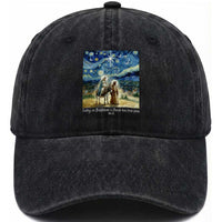 Bethlehem Starry Night Washed Cotton Baseball Cap Nativity Luke 2:11 Christian Christmas