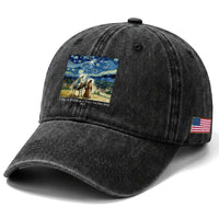 Bethlehem Starry Night Washed Cotton Baseball Cap Nativity Luke 2:11 Christian Christmas