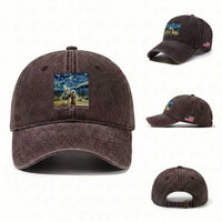 Bethlehem Starry Night Washed Cotton Baseball Cap Nativity Luke 2:11 Christian Christmas