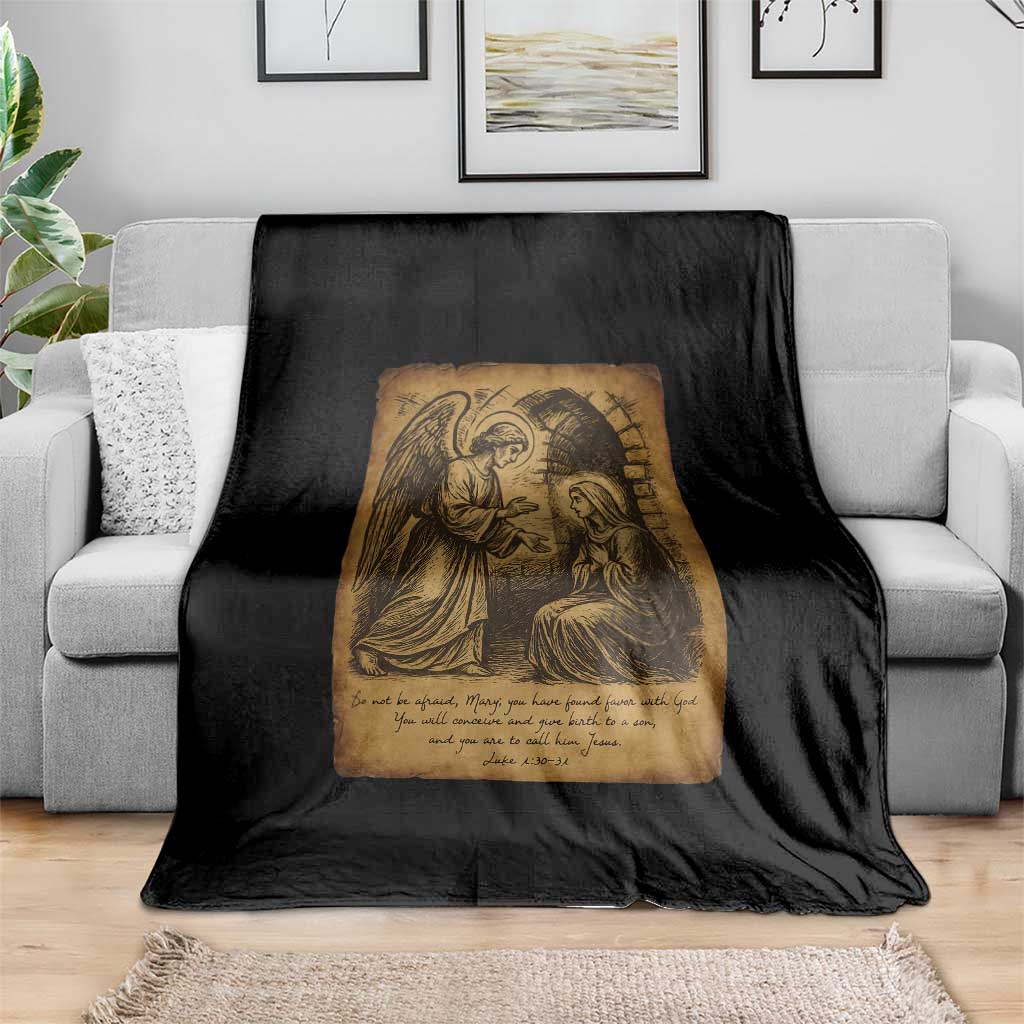 Virgin Mary Throw Blanket Angel Gabriel Luke 1:30 Christian - Wonder Print Shop