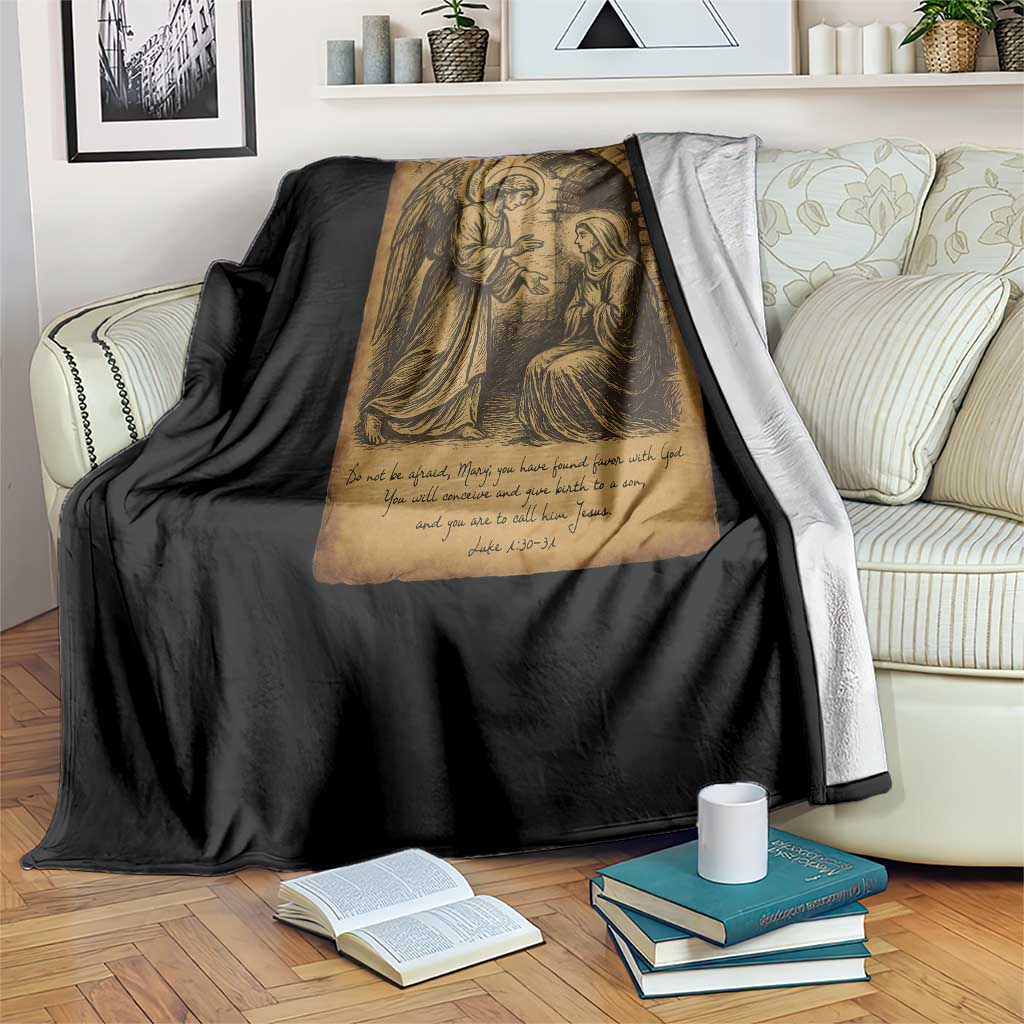 Virgin Mary Throw Blanket Angel Gabriel Luke 1:30 Christian - Wonder Print Shop