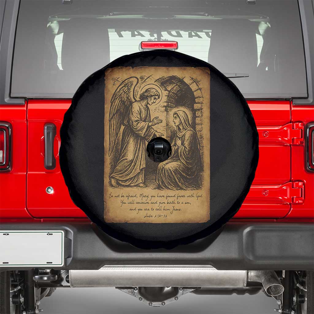 Virgin Mary Spare Tire Cover Angel Gabriel Luke 1:30 Christian - Wonder Print Shop