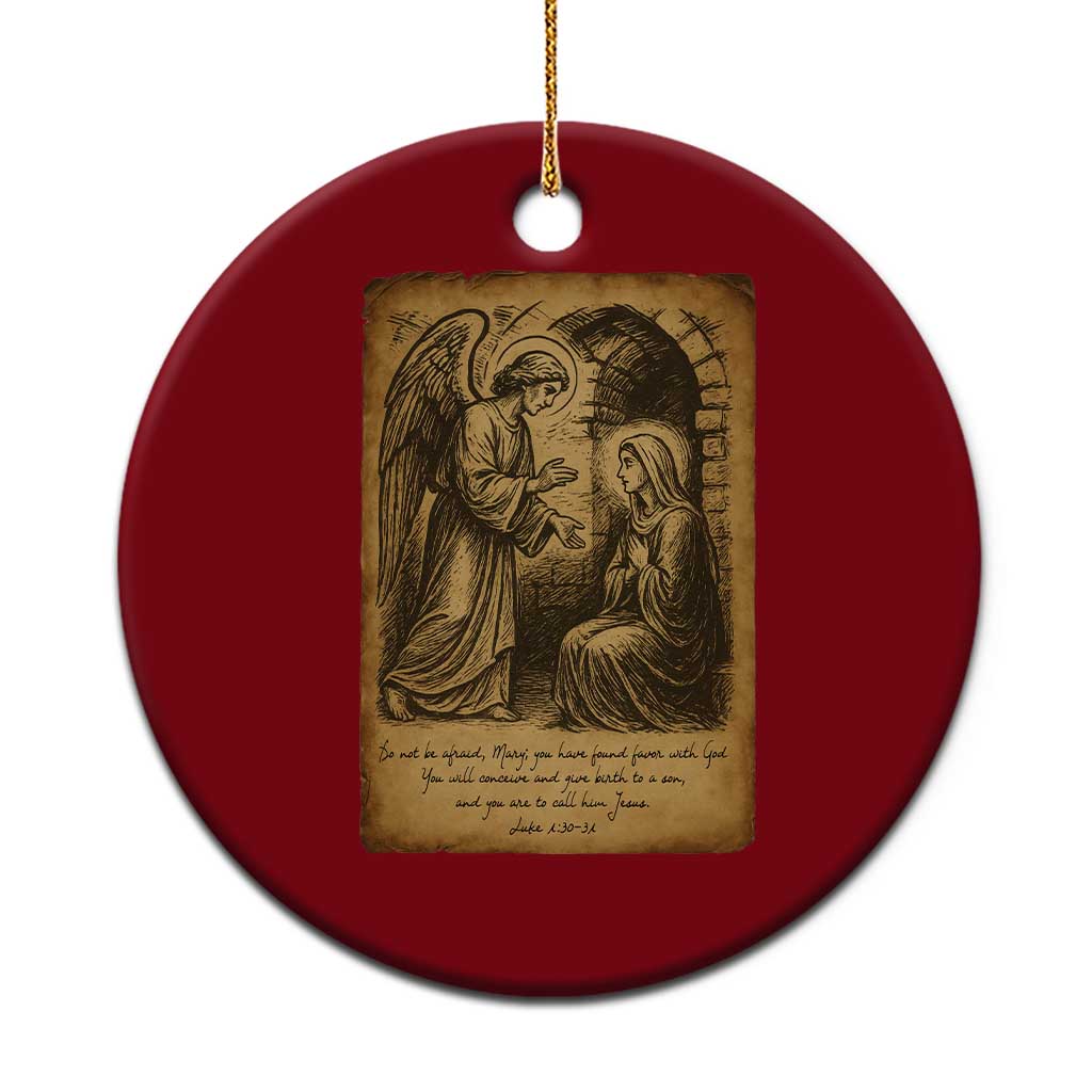 Virgin Mary Ceramic Ornament Angel Gabriel Luke 1:30 Christian - Wonder Print Shop