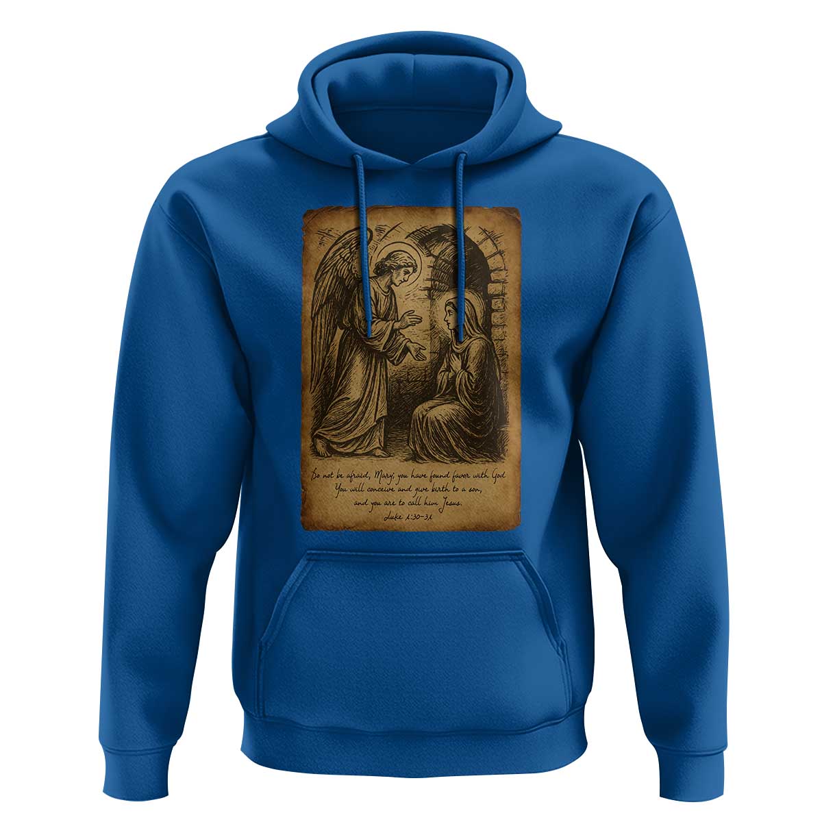 Virgin Mary Hoodie Angel Gabriel Luke 1:30 Christian - Wonder Print Shop