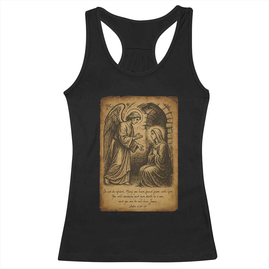 Virgin Mary Racerback Tank Top Angel Gabriel Luke 1:30 Christian - Wonder Print Shop