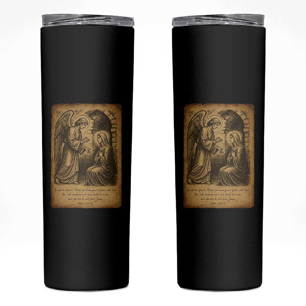 Virgin Mary Skinny Tumbler Angel Gabriel Luke 1:30 Christian - Wonder Print Shop