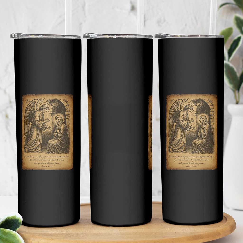 Virgin Mary Skinny Tumbler Angel Gabriel Luke 1:30 Christian - Wonder Print Shop