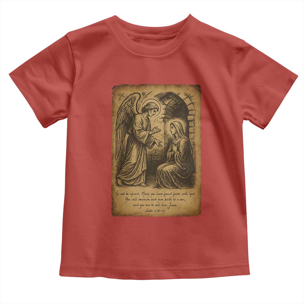 Virgin Mary Toddler T Shirt Angel Gabriel Luke 1:30 Christian - Wonder Print Shop