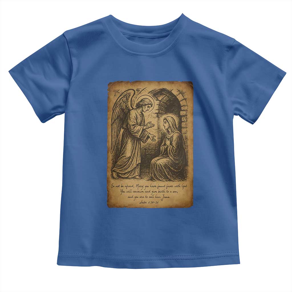 Virgin Mary Toddler T Shirt Angel Gabriel Luke 1:30 Christian - Wonder Print Shop