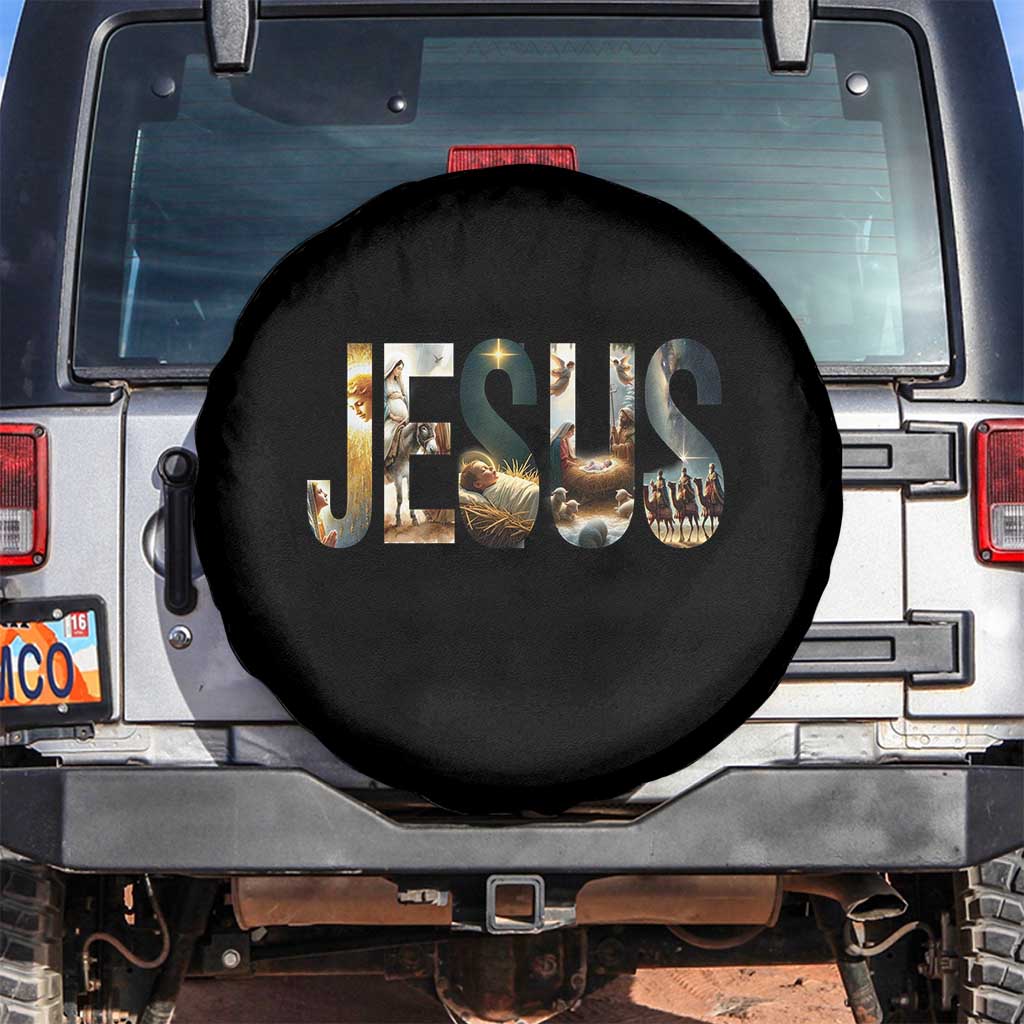 Jesus Christmas Spare Tire Cover Nativity Holy Night Christian Faith - Wonder Print Shop