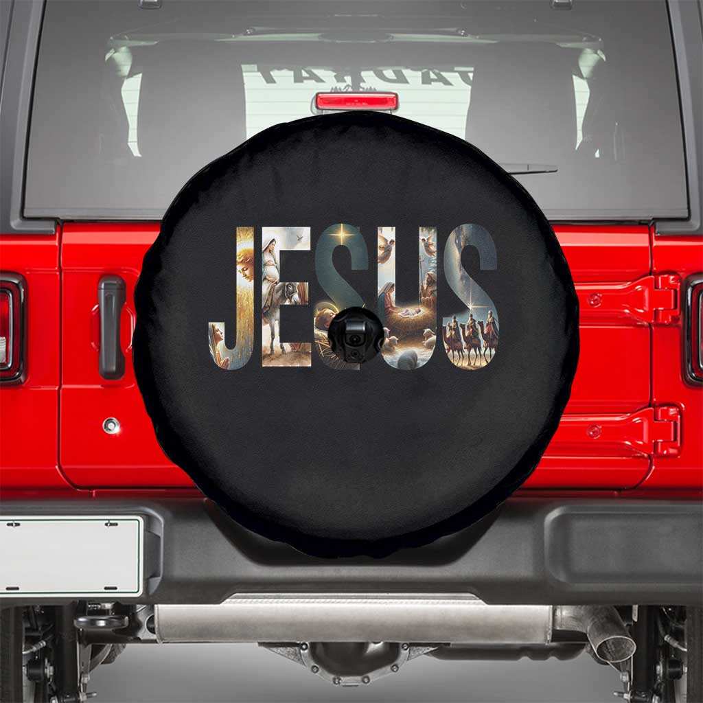 Jesus Christmas Spare Tire Cover Nativity Holy Night Christian Faith - Wonder Print Shop