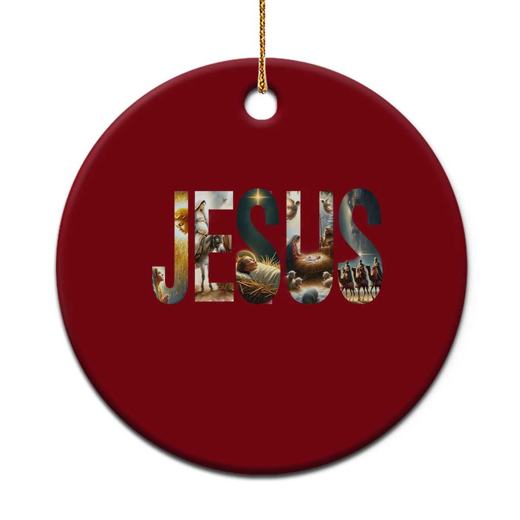 Jesus Xmas Ceramic Ornament Nativity Holy Night Christian Faith - Wonder Print Shop
