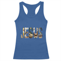 Jesus Christmas Racerback Tank Top Nativity Holy Night Christian Faith - Wonder Print Shop