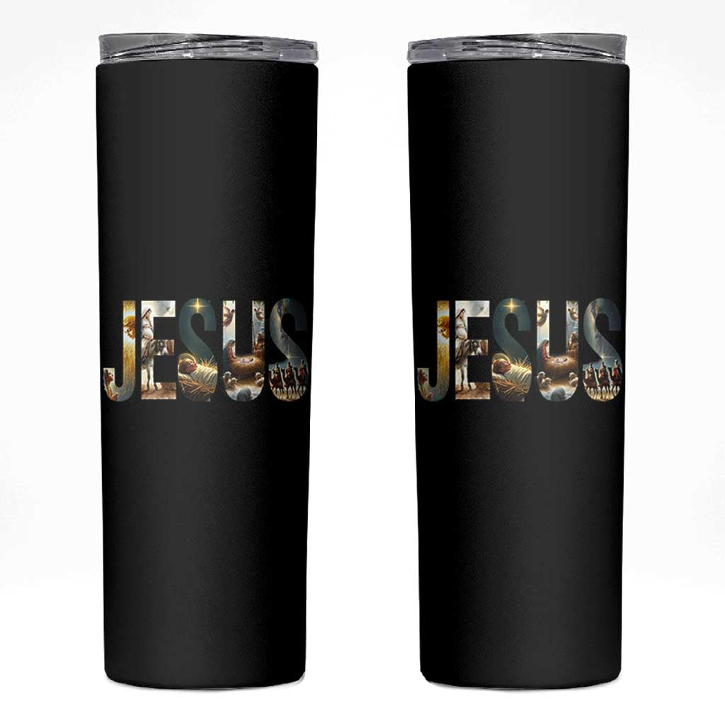 Jesus Christmas Skinny Tumbler Nativity Holy Night Christian Faith - Wonder Print Shop