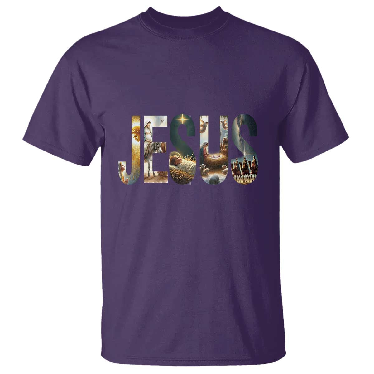 Jesus Christmas T Shirt Nativity Holy Night Christian Faith - Wonder Print Shop