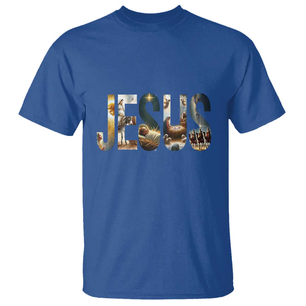 Jesus Christmas T Shirt Nativity Holy Night Christian Faith - Wonder Print Shop